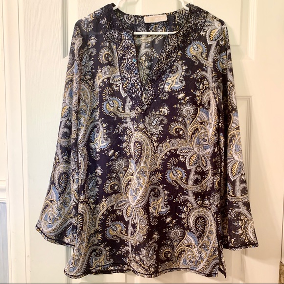 Michael Kors Paisley Floral Tunic Top